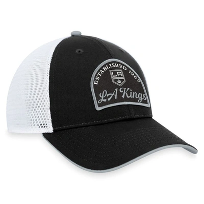 Shop Fanatics Branded Black/white Los Angeles Kings Fundamental Adjustable Hat