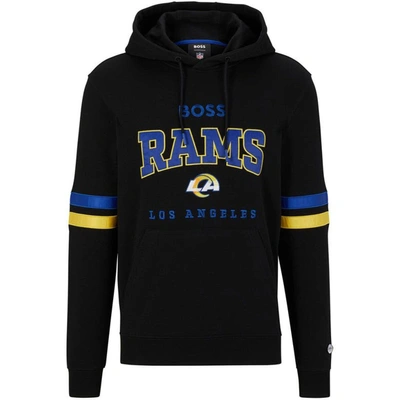Shop Boss X Nfl Black/royal Los Angeles Rams Touchdown Pullover Hoodie