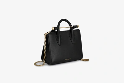 Shop Strathberry Top Handle Leather Mini Tote Bag In Black