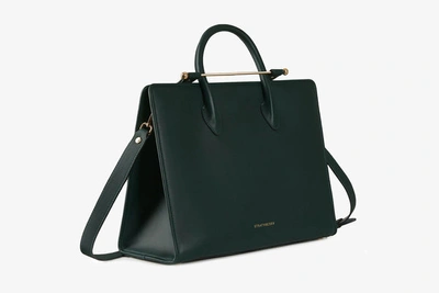 Shop Strathberry Top Handle Leather Tote Bag In Green