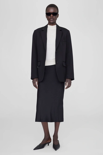 Anine Bing Bar Silk Skirt In Black In Black