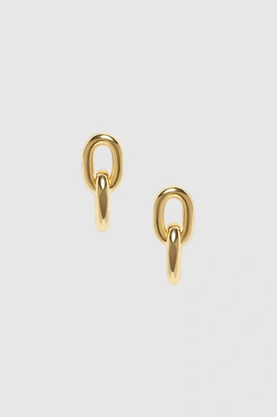 Shop Anine Bing Link Drop Earrings In Gold