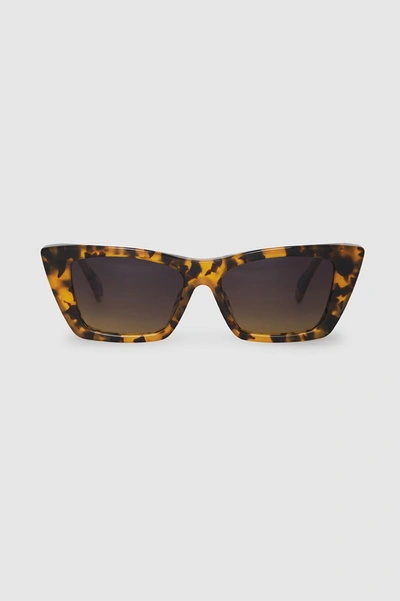 Shop Anine Bing Levi Sunglasses In Tortoise