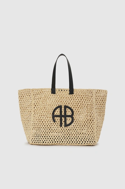 Shop Anine Bing Large Rio Tote In Natural