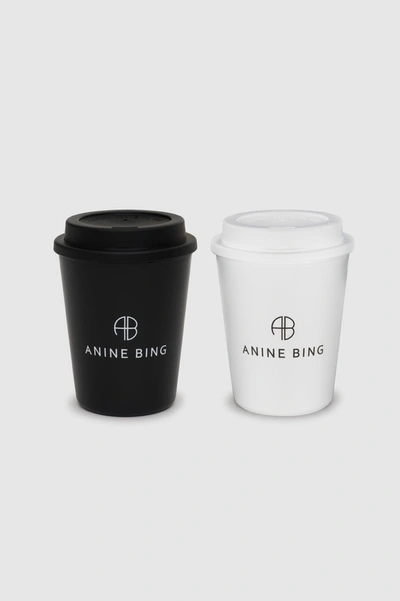 Shop Anine Bing Ab Cup 2 Pack In White And Black
