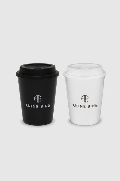 Anine Bing Ab Cup 2 Pack In White And Black In White