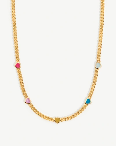 Shop Missoma Jelly Heart Gemstone Charm Necklace 18ct Gold Plated/multi Quartz