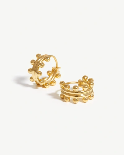 Shop Missoma Mini Double Beaded Hoop Earrings 18ct Gold Plated Vermeil