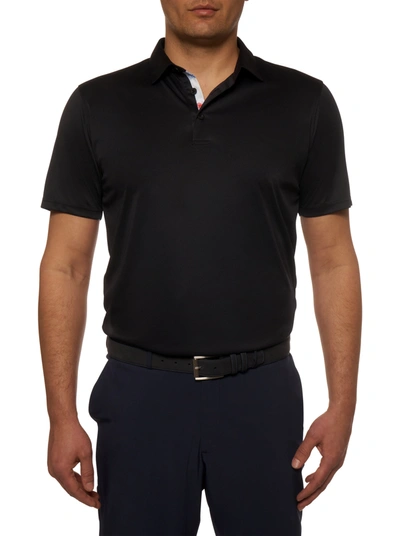 Robert Graham Axelsen Knit Performance Polo In Black