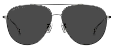 Shop Hugo Boss Boss 1296/f/s M9 0r80 Aviator Polarized Sunglasses In Grey