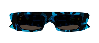 Shop Gucci Gg1331s M 004 Flattop Sunglasses In Brown