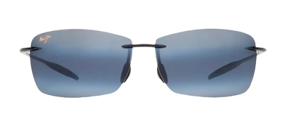 Shop Maui Jim Lighthouse 423-02 Polarized Rectangle Sunglasses In Grey