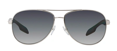 Shop Prada 53ps Aviator Polarized Sunglasses In Grey