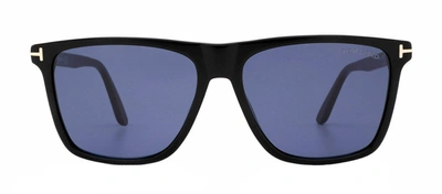 Shop Tom Ford Fletcher Ft0832 M 01v Flattop Sunglasses In Blue