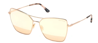 Shop Tom Ford Ft0738 28z Butterfly Sunglasses In Yellow