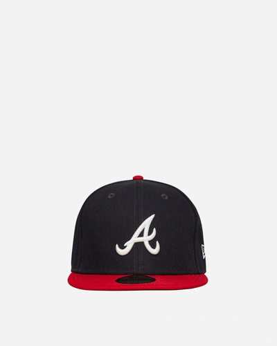 Shop New Era Atlanta Braves 59fifty Cap Black In Multicolor