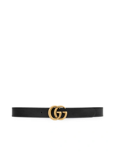 Shop Gucci Reversible Gg Marmont Belt In Nude & Neutrals