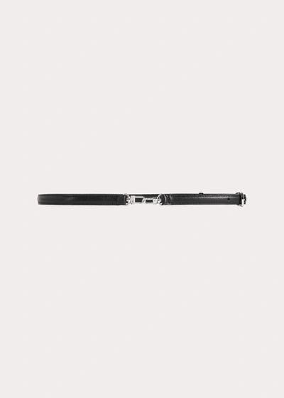 Shop Totême Double Clasp Leather Belt Black