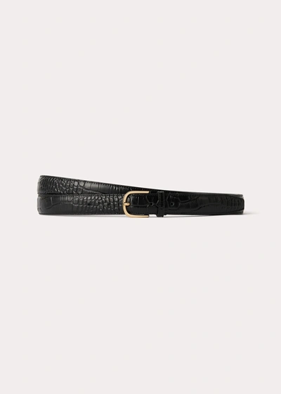 Shop Totême Wrap Belt Black Croco