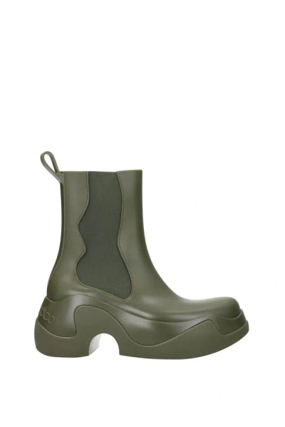 Shop Xocoi Ankle Boots Pvc Olive In Green