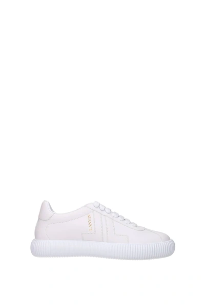 Shop Lanvin Sneakers Leather White