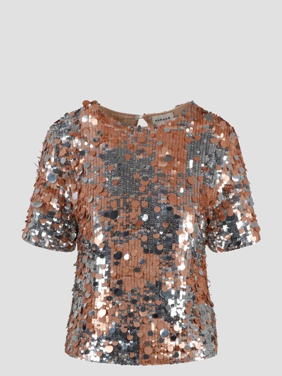 P.a.r.o.s.h Full Sequins Blouse In Metallic