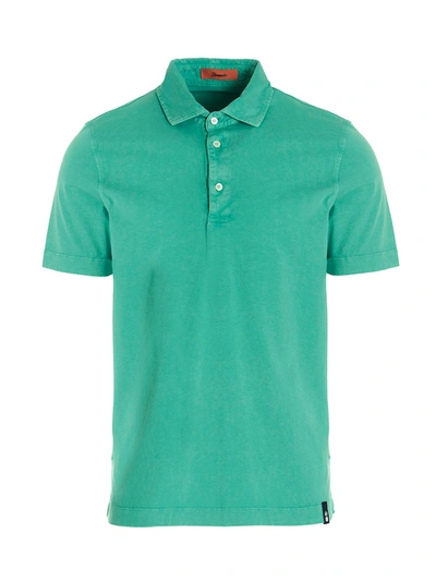 Shop Drumohr Light Cotton Polo Shirt. In Green