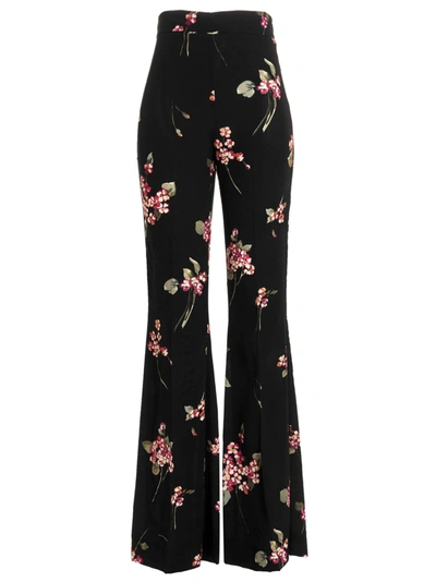 Shop Twinset Floral Pants In Black