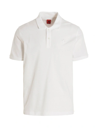 Shop Ferrari Embroidered Logo Polo Shirt In White
