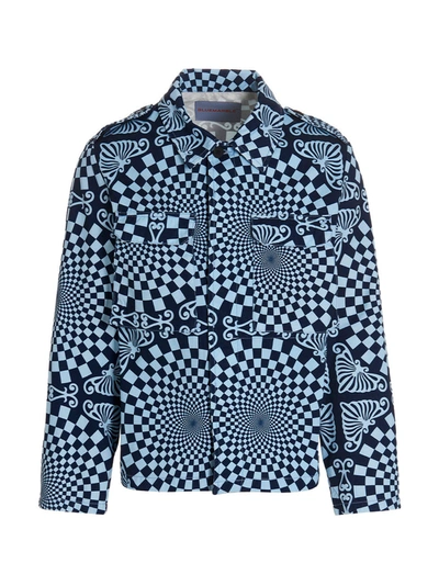 Shop Bluemarble 'folk Checkerboard' Jacket In Blue