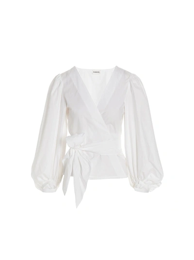 Shop P.a.r.o.s.h Front Crossover Blouse In White
