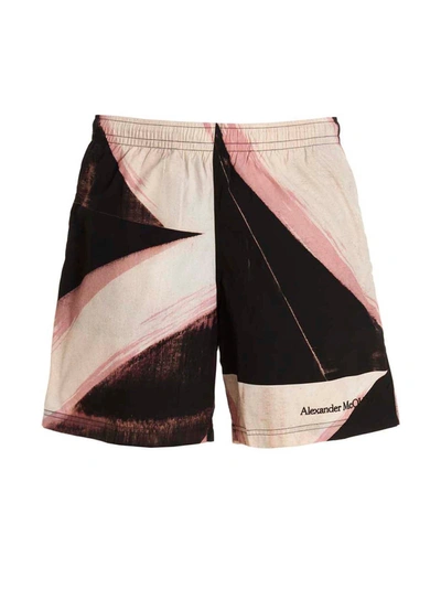 Shop Alexander Mcqueen Printed Swimming Trunks In Multicolor