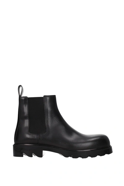 Shop Bottega Veneta Ankle Boot Leather Black