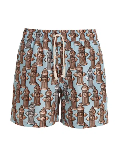 Shop Palm Angels 'fire Goose' Swimming Trunks In Multicolor