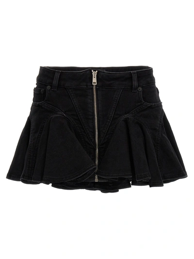 Shop Mugler Denim Skirt Skirts Black
