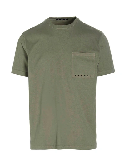 Shop Stampd T-shirt 'strike Logo Perfect Pocket' In Gray
