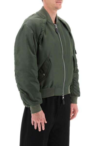 Shop Alexander Mcqueen Convertible Bomber Jacket In Nylon Satin