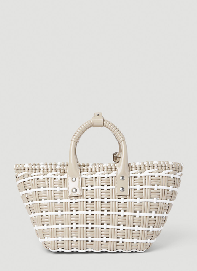 Shop Balenciaga Women Bistro Xs Basket Tote Bag In Cream