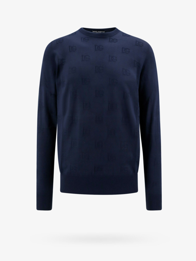 Shop Dolce & Gabbana Man Sweater Man Blue Knitwear