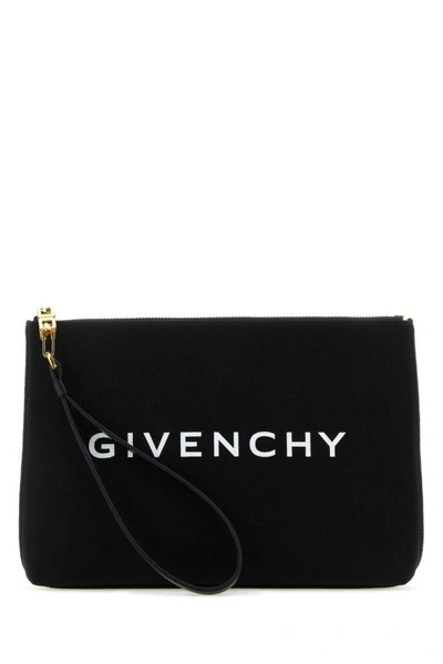 Shop Givenchy Woman Black Canvas Clutch
