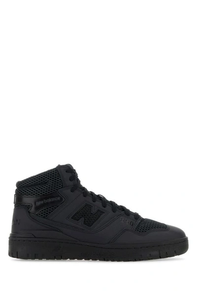 Shop Junya Watanabe Man Black Leather And Mesh  X New Balance Bb650 Sneakers