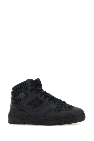 Shop Junya Watanabe Man Black Leather And Mesh  X New Balance Bb650 Sneakers