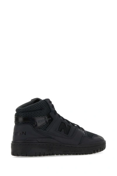Shop Junya Watanabe Man Black Leather And Mesh  X New Balance Bb650 Sneakers