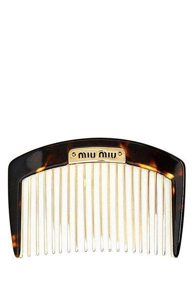 Shop Miu Miu Woman Printed Plex Hair Clip In Multicolor