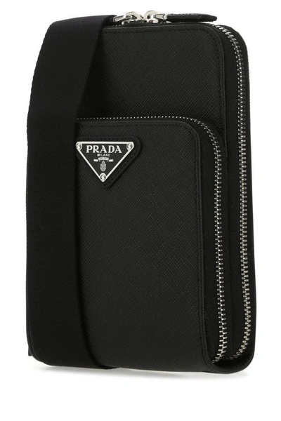 Shop Prada Man Black Leather Phone Case