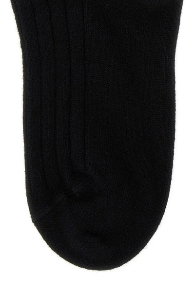 Shop Prada Woman Black Stretch Wool Blend Socks