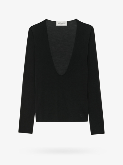 Shop Saint Laurent Woman Sweater Woman Black Knitwear
