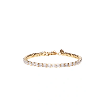 Shop Caroline Svedbom Zara Crystal Tennis Bracelet In Gold