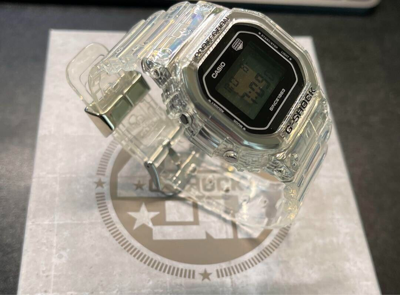 Pre-owned Casio G-shock Dw-5040rx-7jr 40th Anniversary Clear Remix Limited Watch Japan