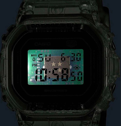Pre-owned Casio G-shock Dw-5040rx-7jr 40th Anniversary Clear Remix Limited Watch Japan